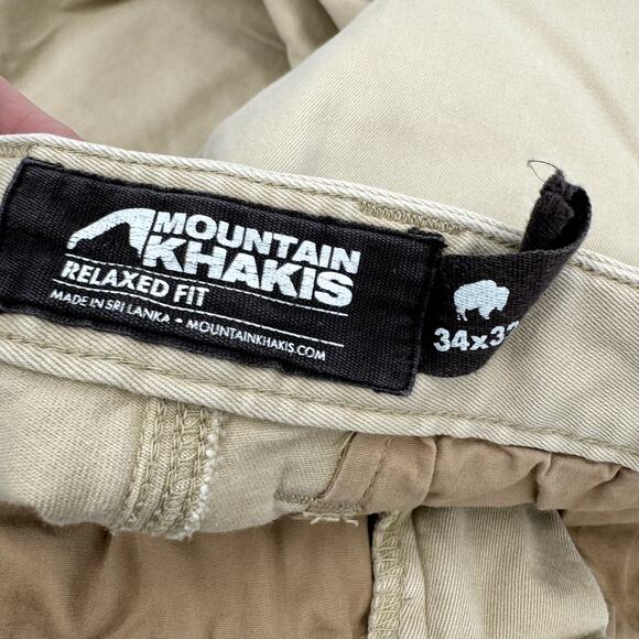 Mountain Khakis Pants Mens 34x32 (34x30 ACTUAL) Teton Twill Tan Chino Relaxed - Picture 5 of 8